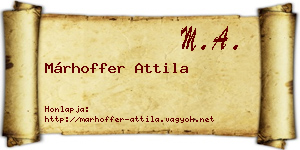 Márhoffer Attila névjegykártya